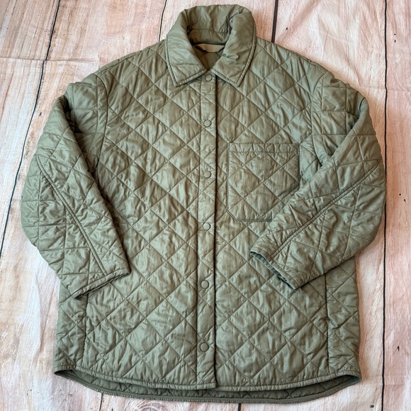 Womans BANANA REPUBLIC XS/S QUILTED Khaki GREEN PUFFER JACKET WOMEN RN 54023 - Picture 1 of 7